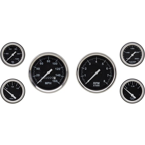 Speedway black gauge set kit - speedway,